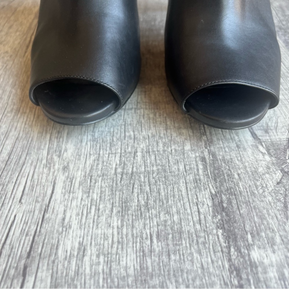 MICHAEL KORS Blaze Open-Toe Black Leather Booties ! - Picture 3 of 8